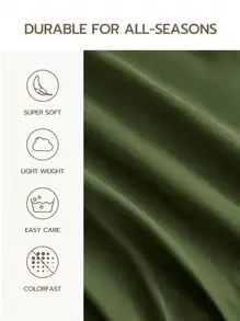 2pcs Green Super Soft Plain Pillowcase Lightweight Bedding Envelope Closure Solid Color Bed Pillow Cover, For Bedroom Dormitory Bedding Back School Bedding - Army Green - View 4