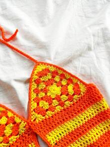 Soleia WYWH女士彩虹條紋音樂節休閒海灘假期穿著，春夏季節適用；適用於復活節、畢業、返校、派對或休閒午餐外出，寬鬆開衫針織背心配彈性細肩帶 - 彩色 - 查看 4