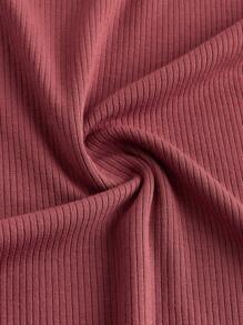 SHEIN Girlism 罗纹针织休闲少女连体衣 - 粉色 - 查看 4