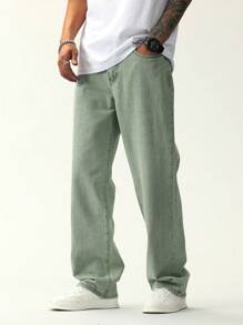 Manfinity EZcore Men's Side Pocket Straight Jeans - Mint Green - View 7