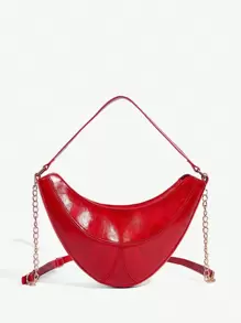 SHEIN ICON 女士、女式单肩包、流浪包、时尚、甜美酷炫女孩、Y2k、街头、酷炫、个性化、简约、多功能、万圣节 - 紅色 - 查看 2