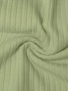 Slaydiva Áo ba lỗ dệt kim hở lưng cổ chữ V mới - H - màu xanh lá - Xem 9