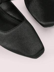 CUCCOO DOLLMOD Black Bowknot Low Vamp Flat Shoes, Comfortable Soft Sole Lady's Daily Commute Flat Shoes Halloween Sorceress - Black - View 6