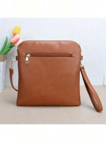 1PC Vintage Animal Print Women's Crossbody Bags For Gift, Casual Cow Pattern Shoulder Bag For Daily Used, Ladies Handbags With Wristlet