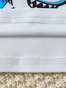 2pcs Young Boy Snug Fit Ocean Creature Print Long Sleeve T-Shirt And Long Pants Pajama Set - Multicolor - View 3