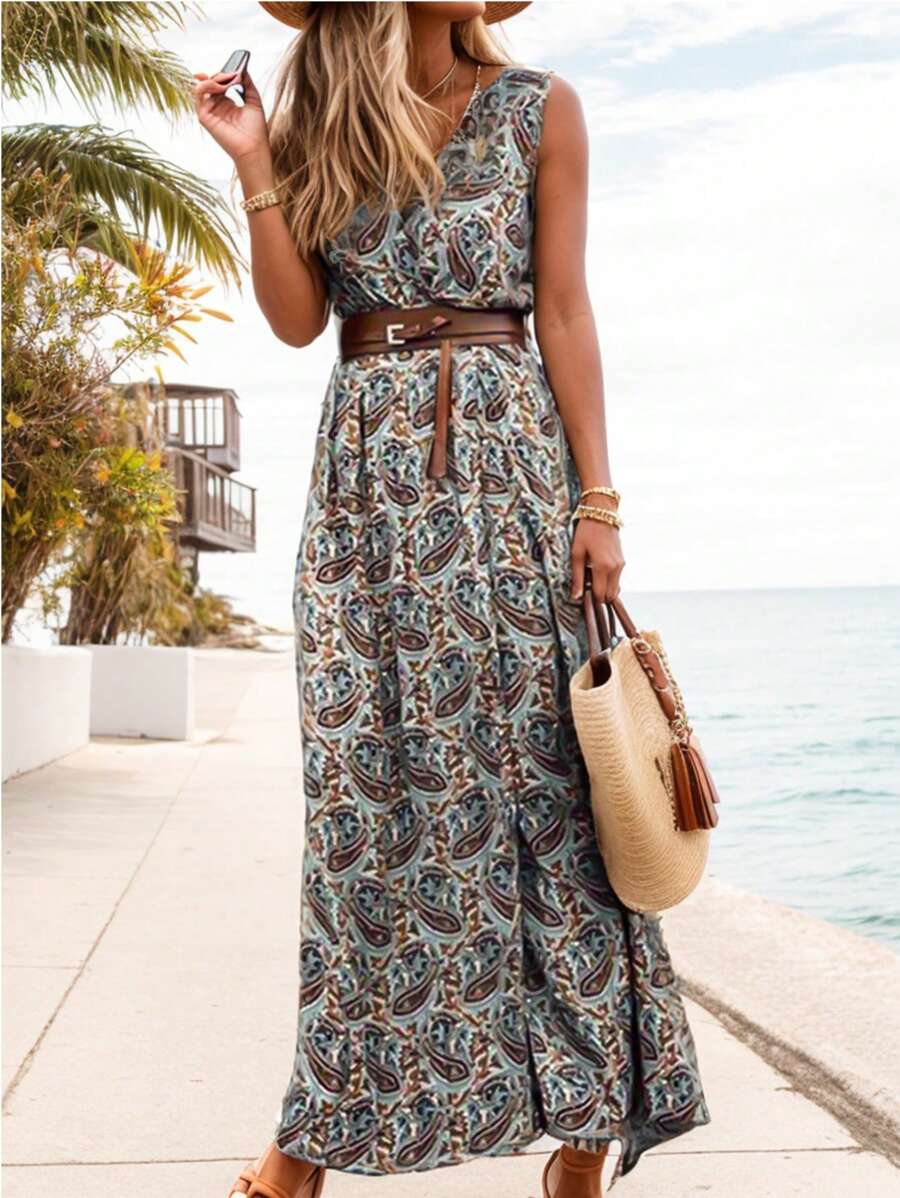 Breezaya Váy dài tay in họa tiết Paisley - Nhiều màu - Xem 1