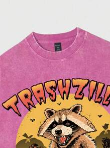 Vincenttrinidadart ROMWE MEN Męska koszulka z krótkim rękawem w stylu vintage, sprana, w stylu ulicznym