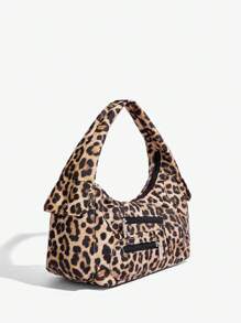 SHEIN ICON SENHORAS, MULHERES Bolsa de Ombro, BOLSA HOBO, Meninas Elegantes, Doces e Legais, Y2K, Estampa de Leopardo, Rua, Para Compras, Escola, FACULDADE, Encontro