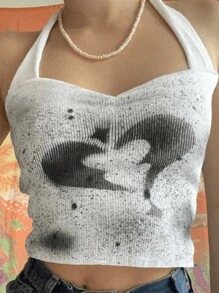 INAWLY Plus Size Women's Tie Dye Sleeveless Crop Tank Top