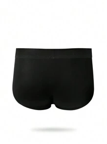 Men's Mid-Rise Letter Print Briefs - Black and White - View 2