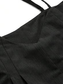 DAZY 女士春夏休闲纯色吊带宽松连体裤女式连体裤 - 黑色 - 查看 6