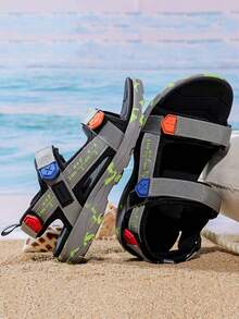 1 Coppia Di Sandali Sportivi Estivi Per Ragazzi Adolescenti, Scarpe Da Spiaggia - Grigio - Visualizzare 4