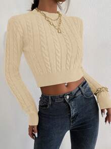 Calvaya Dames effen kleur minimalistische casual pullover trui