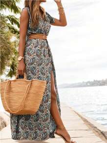 Breezaya Váy dài tay in họa tiết Paisley - Nhiều màu - Xem 4