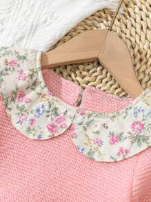 2 件装女宝宝碎花领针织毛衣套装