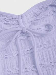 Sweetra 女士纯色前系带休闲挂脖背心，夏季