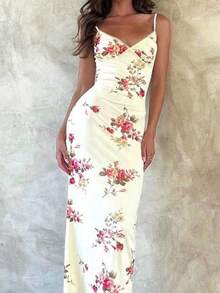 WOWDARK Damen Blumen-Muster Träger Lässig Urlaubskleid, modisch & sexy, Herbst