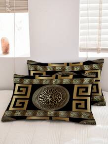 Bộ 3 vỏ chăn tròn phong cách Châu Âu, 1 vỏ chăn + 2 vỏ gối, in độ phân giải cao, vải 100% Polyester, mềm mại và thân thiện với làn da, thích hợp cho phòng ngủ, phòng khách, du lịch và cắm trại - Nhiều màu - Xem 5