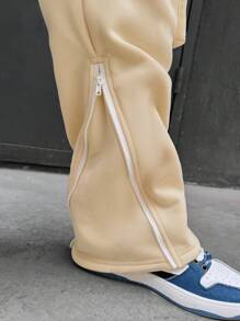 Manfinity EMRG Men's Solid Color Drawstring Pocket Casual Cargo Sweatpants