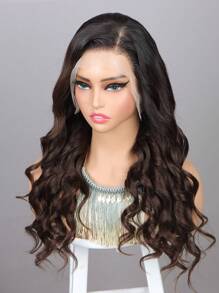 Density Pro Loose Wave 1B/4# Ombre Balayage Salon Hair Color FullCuticle Loose Body Parting Max 13x4 High Density Human Hair Skin Melt Lace Frontal WigWith Invisibl Natural Look - S4 - View 3