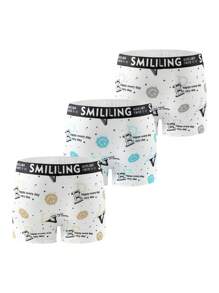 3pcs/Pack Men's Random Print Boxer Briefs - Multicolor - View 2