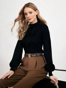 MOTF PREMIUM WOMEN'S 1PC BLACK STREET STYLE DAILY COMMUTE DOUBLE-LAYERED METAL BELT, SUITABLE FOR WORK,SCHOOL - Black - View 7