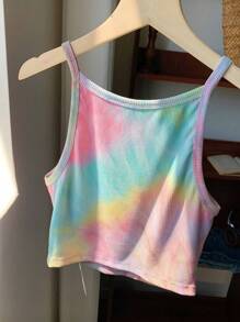 Comfortcana Parte superior de camisola de punto con efecto tie-dye para mujeres