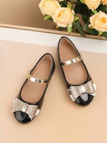 Fashion All-Match Kids Flat Shoes, New Bowknot Girls' Shoes - Black - View 2