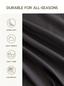 3pcs Solid Black Fitted Sheet Set, Made Of Microfiber Fabric, Includes 1 Fitted Sheet And 2 Pillow Shams (Pillow Insert Not Included), Modern Soft Bedding Set, Suitable For Home, Dorm, Back To School, Deep Pocket Design Fits Up To 16-Inch Mattress - Black - View 6