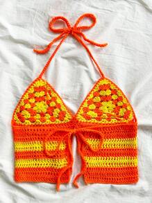 Soleia WYWH女士彩虹條紋音樂節休閒海灘假期穿著，春夏季節適用；適用於復活節、畢業、返校、派對或休閒午餐外出，寬鬆開衫針織背心配彈性細肩帶 - 彩色 - 查看 5