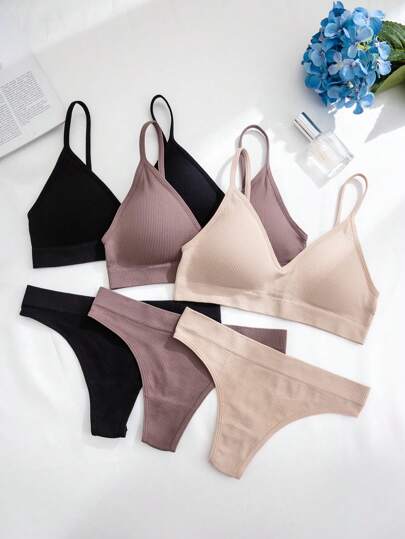 6st/set Sömlös & Wirless stringtrosa, Casual Style