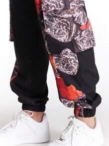 Manfinity Homme Men Graphic Print Belted Suit Pants - Black - View 6