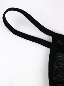 SHEIN Men's Solid Color Sexy Casual Thong Underwear - Black - View 9