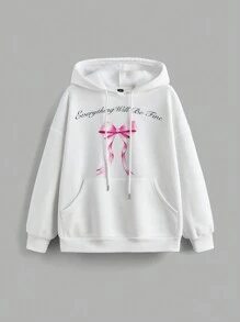 SHEIN MOD Sudadera con estampado de mariposa blanca para mujer de talla grande - Blanco - Ver 1