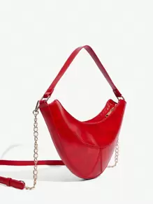 SHEIN ICON 女士、女式单肩包、流浪包、时尚、甜美酷炫女孩、Y2k、街头、酷炫、个性化、简约、多功能、万圣节 - 紅色 - 查看 3