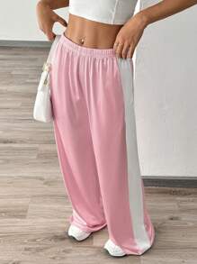 StreetHx Women Y2K Contrast Color Casual Straight Pants Fall Cloth For Women - Multicolor - View 3