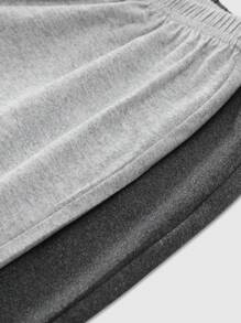 2pcs Men's Letter Print Elastic Waist Lounge Pants Sleepwear Set