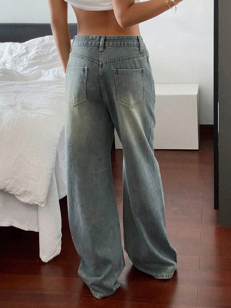 Women Plain Simple Everyday Jeans
