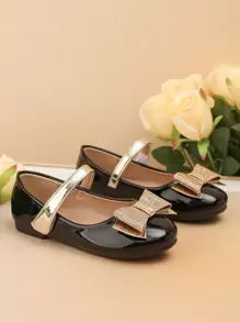 Fashion All-Match Kids Flat Shoes, New Bowknot Girls' Shoes - Black - View 3