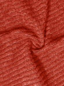 Slaydiva 女士两件套休闲罗纹深V领吊带连衣裙套装 - 棕色 - 珊瑚橙 - 查看 6