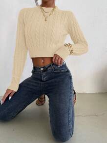 Calvaya Dames effen kleur minimalistische casual pullover trui