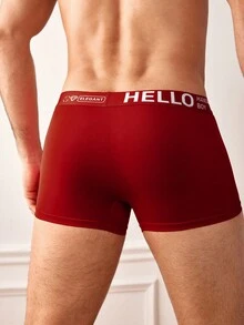 Manfinity 3pcs/Pack Men's Simple Print Boxer Briefs - Multicolor - View 10