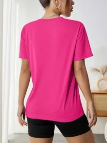2pcs Casual Round Neck Versatile Comfortable Outfit For Tween Girls
