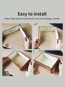 1 件家用木制存钱罐带柜台，台面木制储蓄罐，木制工艺品展示情人节，情人节婚礼，生日 - 棕色 - 查看 4