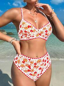 Swim Vcay Baju Renang Bikini Wanita Motif Acak, Cocok untuk Digunakan di Musim Panas - MultiWarna - View 8