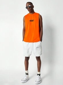 SUMWON Camiseta sin mangas de ajuste regular con estampado gráfico - Naranja - Ver 4