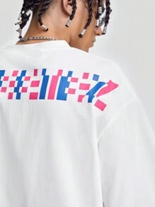 Manfinity VCAY 男士宽松英文字母图案印花圆领短袖T恤，夏季