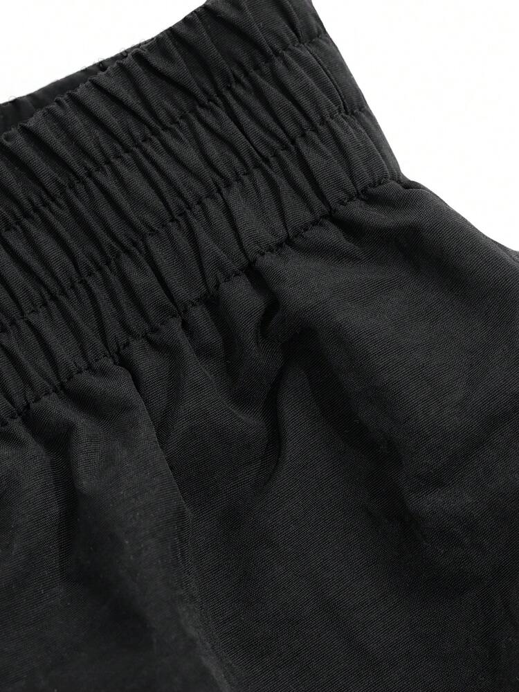 Women's Solid Color Elastic Waist Casual Shorts Swimwear Bottom Summer