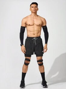 Gym Rark Boyfriend Style Men's Simple Print Casual Sports Shorts Sweat Pants Black Shorts - Black - View 5