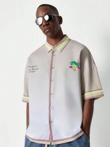 SUMWON 全幅印花寬鬆襯衫 - 棕色 - 查看 2